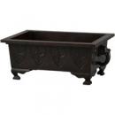 長角水盤 菖蒲 尺0 斑朱