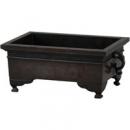 長角水盤 無地 7寸 斑朱