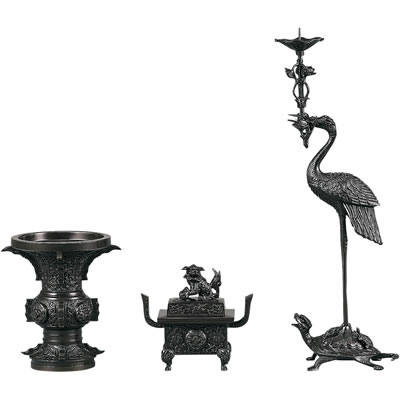 三具足 古銅色
