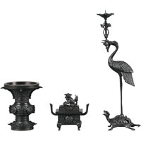 三具足 古銅色