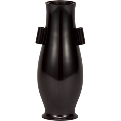 管耳瓶 オトシ付 赤黒